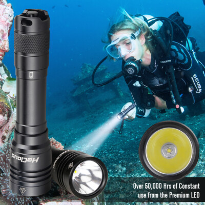 Underwater 328FT LED Diving Flashlight Waterproof Rechargeable Scuba Torch Lamp