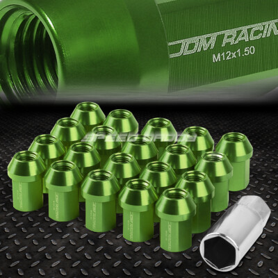 КОМПЛЕКТ ГАЕК JDM CLOSE-END ИЗ АЛЮМИНИЯ ЗЕЛЕНОГО ЦВЕТА С 20 НАКОНЕЧНИКАМИ + АДАПТЕР M12X1,5 ДИАМЕТРОМ 25 ММ / ВЫСОТОЙ 35 ММ