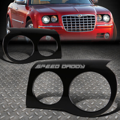 ДЛЯ 2005-2010 CHRYSLER 300/300C ЧЕРНАЯ ФАРА/КРЫШКА ЛАМПЫ КРОНШТЕЙН ВЕКА ОТДЕЛКА
