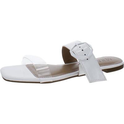 Journee Collection Womens White Slide Sandals Shoes 7 Medium (B,M) BHFO 8460