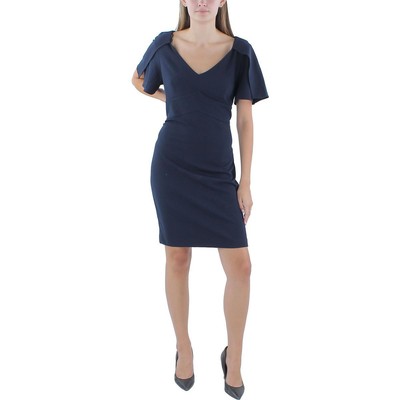 Женское темно-синее офисное мини-платье-футляр для работы DKNY 12 BHFO 9932