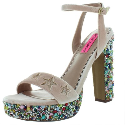 

Женские розовые сандалии на платформе Betsey Johnson Kenna 8 Medium (B,M) BHFO 2616, Blush multi, Kenna