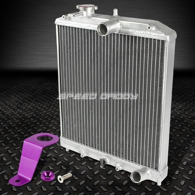 2-РЯДНЫЙ ПОЛНОСТЬЮ АЛЮМИНИЕВЫЙ ГОНОЧНЫЙ РАДИАТОР + ФИОЛЕТОВЫЙ КРОНШТЕЙН ДЛЯ 92-95 CIVIC EJ/EH/-97 EG