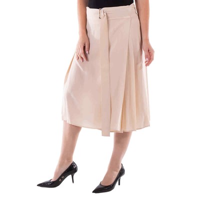 Pre-owned Burberry Soft Taupe Alicia Belted Skirt In Brown