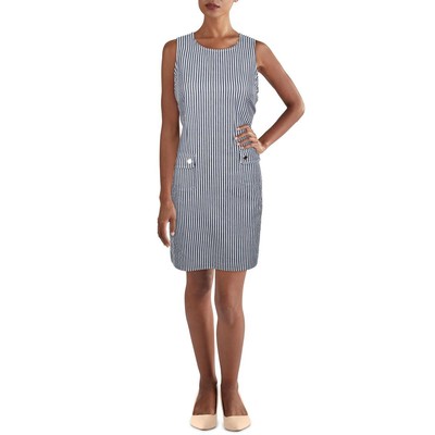 

Tommy Hilfiger Женское темно-синее полосатое мини-платье Petites  BHFO 7886, Белый