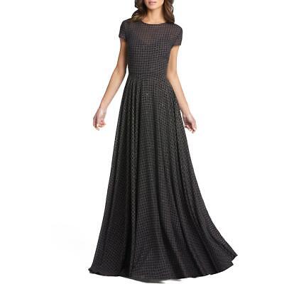 Женское платье трапециевидной формы Ieena for Mac Duggal с короткими рукавами и коротким шлейфом