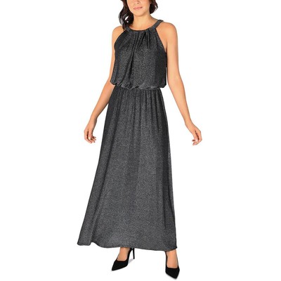 Фирменное женское вечернее платье Robbie Bee цвета серебристый металлик, размер XL, BHFO 2797