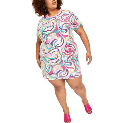 Женское розовое платье-сорочка с короткими рукавами и блестками Nina Parker плюс 1X BHFO 8999