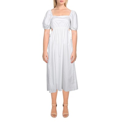 

Женское белое платье миди с пышными рукавами Ava + Esme  BHFO 6589, Белый