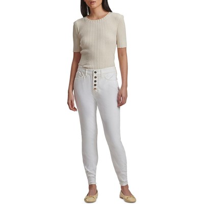 

Женские джинсы скинни Jen7 с высокой талией до щиколотки BHFO 1063, Белый, 7G101510