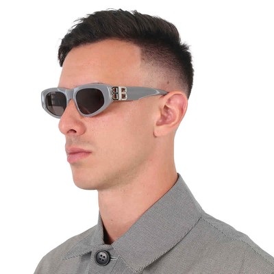 Pre-owned Balenciaga Grey Cat Eye Ladies Sunglasses Bb0095s 015 53 Bb0095s 015 53 In Gray