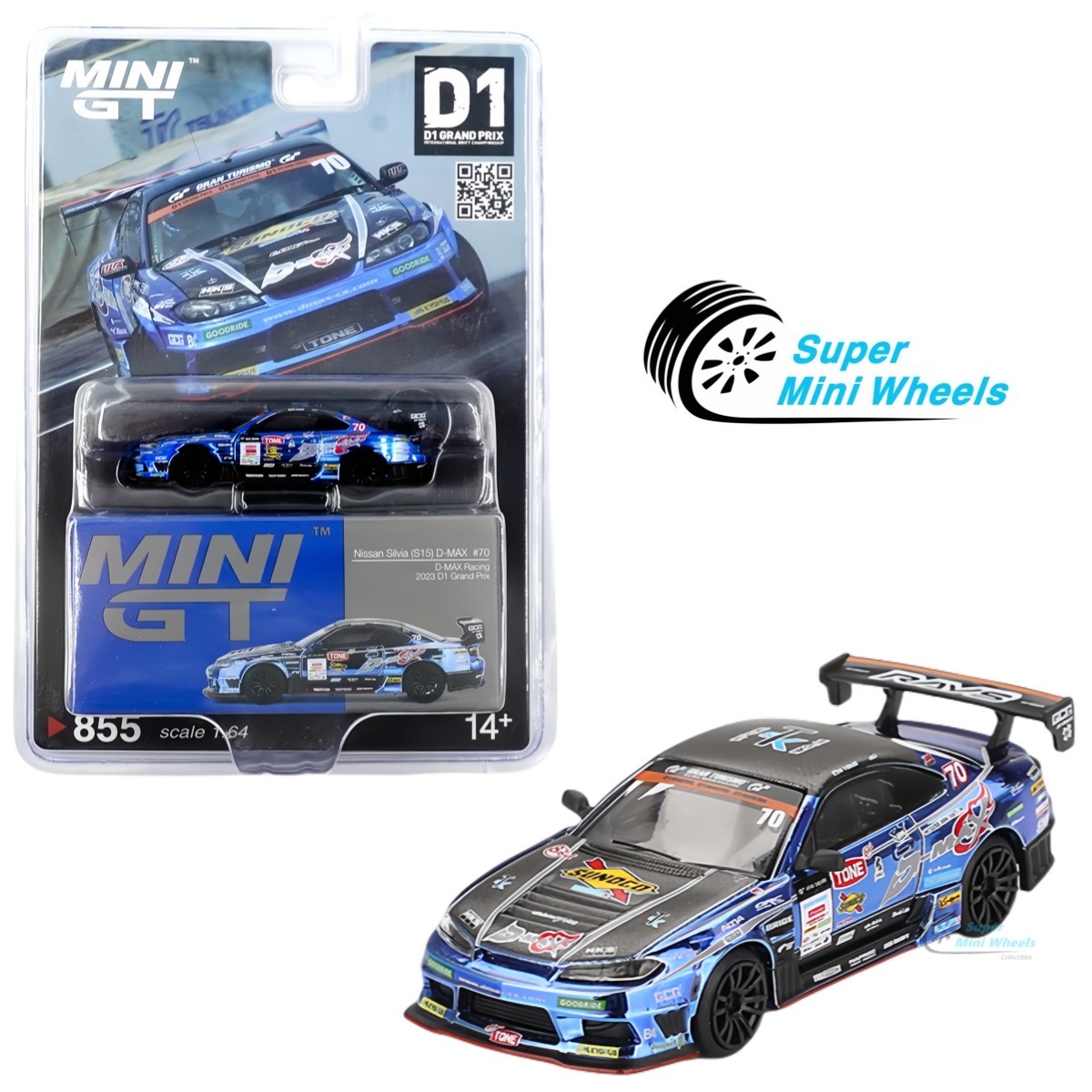 Mini GT 1:64 Nissan Silvia (S15) D-MAX #70 D-MAX Racing 2023