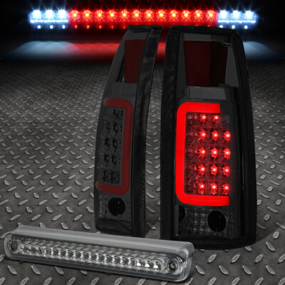 ДЛЯ 88-00 CHEVY/GMC C/K КРАСНЫЙ 3D СВЕТОДИОДНЫЙ ЗАДНИЙ ФОНАРЬ + ТРЕТИЙ ТОРМОЗНОЙ/ГРУЗОВОЙ ФОНАРЬ С ТОНИРОВКОЙ