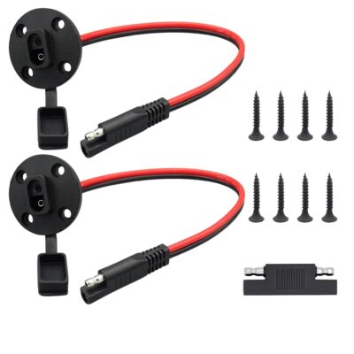 SAE Power Socket Sidewall Port Connector Weatherproof 2 Pin SAE Quick Connect...
