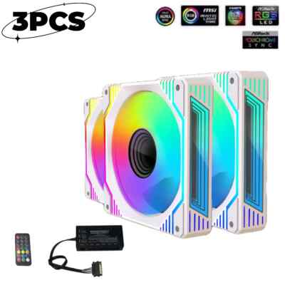 3 Pack 120mm ARGB & PWM Game Case Fan 12V Computer PC Case Fan PWM Control