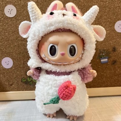POP MART The Monsters Labubu Plush Toy Handmade Sheep Hat Rose Jumpsuit No Toys