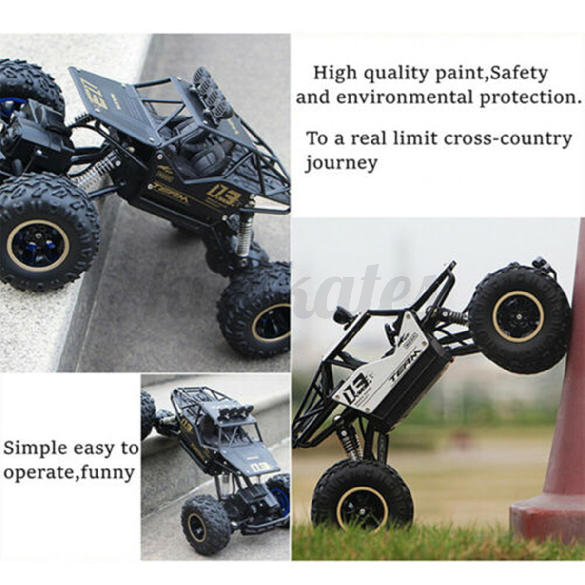 DE RC Monster Truck Metall Ferngesteuert Auto Rock Geländewagen 4WD Offroad Car