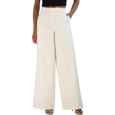 Женские белые нарядные брюки с карманами и высокой талией BCBGMAXAZRIA, широкие брюки 4 BHFO 2540