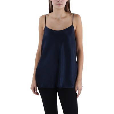 Женская темно-синяя атласная майка с квадратным вырезом Vince Womens Cami XS BHFO 8379
