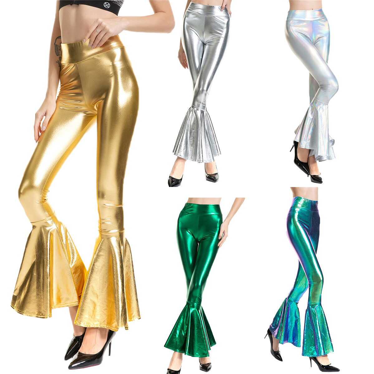 shiny bell bottoms