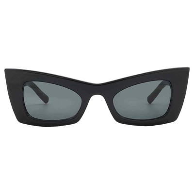 Pre-owned Saint Laurent Black Cat Eye Ladies Sunglasses Sl 702 001 49 Sl 702 001 49 In Gray