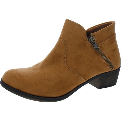 Sun + Stone Womens Abby Tan Faux Suede Booties Shoes 6.5 Medium (B,M) BHFO 1856