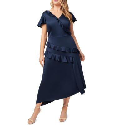 

Adrianna Papell Женское атласное платье для коктейлей и вечеринок Plus BHFO 4080, Dark navy