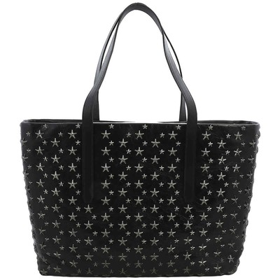 Pre-owned Jimmy Choo Pimlico/s Star-embossed Tote Bag Pimlico/s Lcu Black/gunmetal In Multi