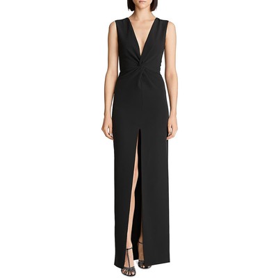 Длинное вечернее платье без рукавов Halston Womens Melanie Black 6 BHFO 3649