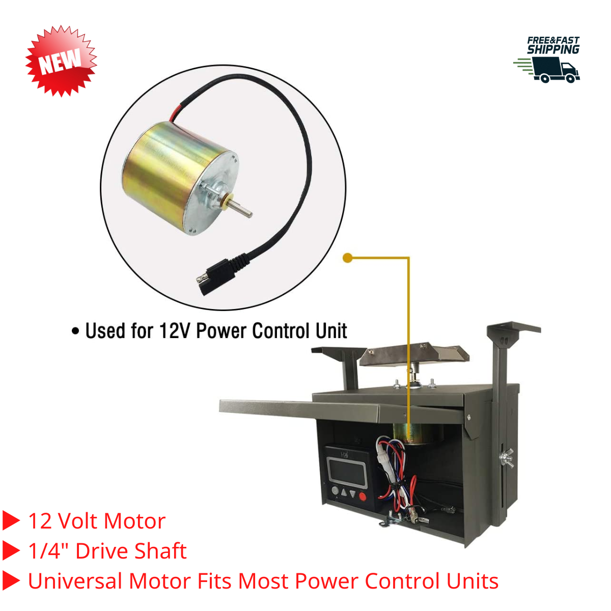 Universal 12-Volt Motor 1/4