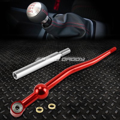 КОРОТКОХОДНЫЙ РЫЧАГ ПЕРЕКЛЮЧЕНИЯ ПЕРЕДАЧ С ДВОЙНЫМ ИЗГИБОМ T6061 MT RED + ХРОМИРОВАННЫЙ УДЛИНИТЕЛЬ 3,75 ДЛЯ EK EG DB DC