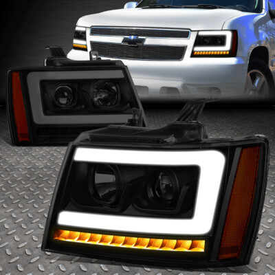 [3D LED DRL + ПОСЛЕДОВАТЕЛЬНЫЙ СИГНАЛ] ДЛЯ 07-14 TAHOE SUBURBAN PROJECTOR ФАРЫ ЛАМПЫ