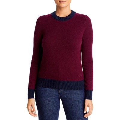 

Женский свитер Tory Burch из кашемира с уютной рубчатой отделкой BHFO 9780, Bright vino/medium navy
