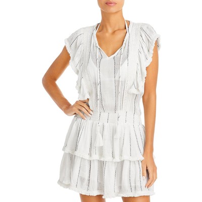 Женское белое платье-футляр Surf Gypsy с отделкой крючком и кисточками M BHFO 6382
