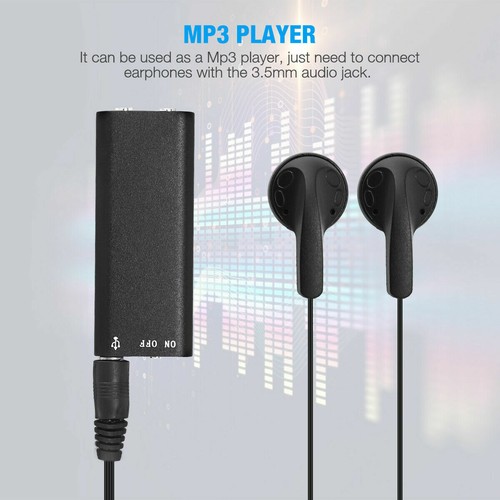 96 Hours Digital Voice Activated Audio Recorder Hidden Mini Audio MP3 Player US