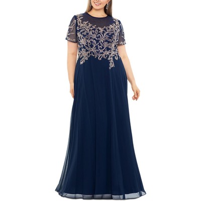 Женское темно-синее вечернее платье Betsy & Adam с украшением Plus 18W BHFO 1409