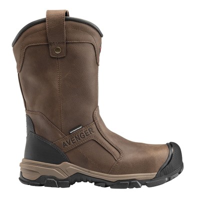 Pre-owned Avenger Men's 11" Ripsaw Alloy Toe Eh Pr Waterproof Wellington Work Boot Brown -
