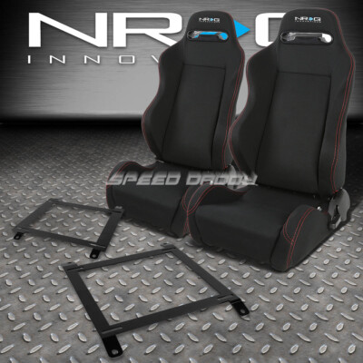 ГОНОЧНЫЕ СИДЕНЬЯ NRG 2 TYPE-R С КРАСНЫМИ СТЕЖКАМИ + НИЗКИЙ КРОНШТЕЙН ДЛЯ 89-97 MIATA MX5