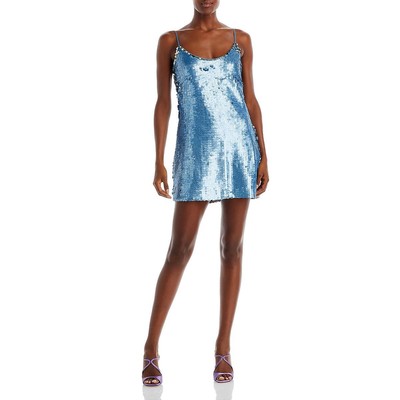 Женское мини-платье для коктейлей и вечеринок Kiana Blue с блестками от Ramy Brook, 4 BHFO 3832