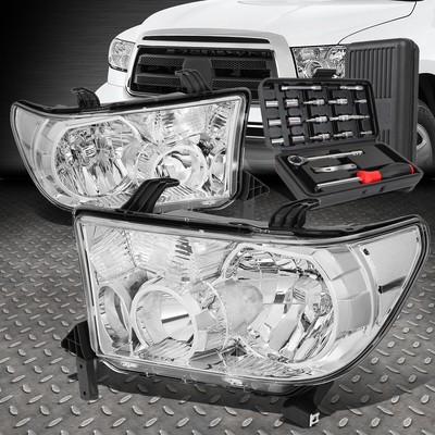 ДЛЯ 07-13 TOYOTA TUNDRA SEQUOIA ХРОМИРОВАННЫЙ КОРПУС ПРОЗРАЧНЫХ УГЛОВЫХ ФАР + НАБОР ИНСТРУМЕНТОВ