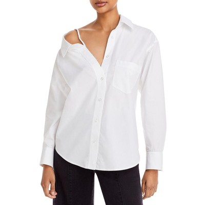 

Женская белая асимметричная рубашка на пуговицах T by Alexander Wang  BHFO 4923, Bright white