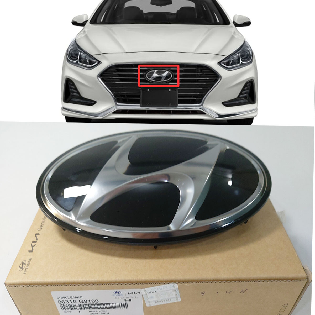 86310G8100 Front Grille Emblem Hyundai H Logo Mark Ornament