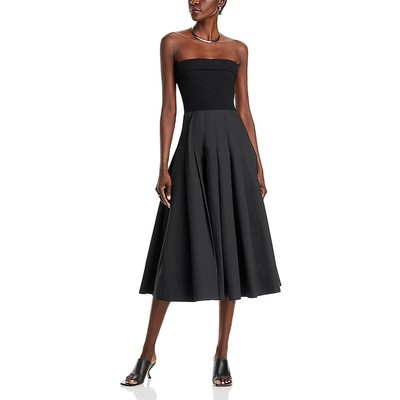 Proenza Schouler Womens Ribbed Pleated Midi Fit & Flare Dress BHFO 5445