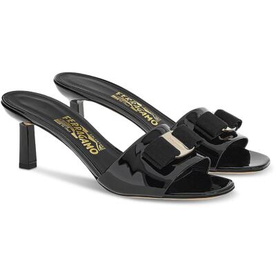 Женские туфли на каблуке Salvatore Ferragamo Glo 55, украшенные лакированными вставками, BHFO 2215
