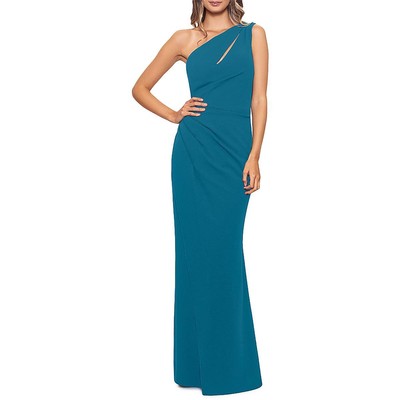 Женское полуформальное вечернее платье из зеленого крепа с вырезами цвета морской волны 0 BHFO 3698