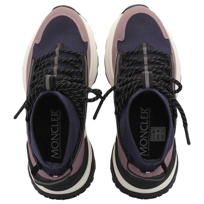 Pre-owned Moncler Monte Runner Knit Lace-up Sneakers In Purple