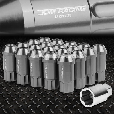 JDM АЛЮМИНИЕВЫЙ ПИСТОЛЕТ С ОТКРЫТЫМ КОНЦОМ ИЗ МЕТАЛЛА, 20 ГАЕК / КОМПЛЕКТ + КЛЮЧ M12X1.25, ДИАМЕТР 25 ММ / ВЫСОТА 50 ММ