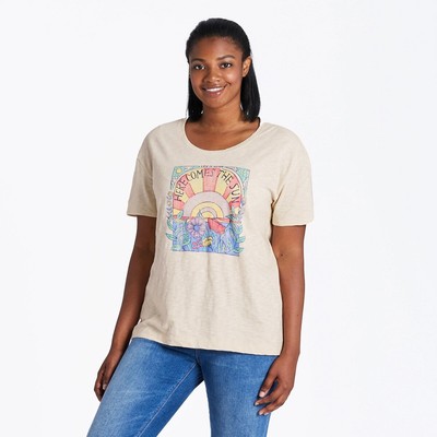 Life Is Good. Women's Here Comes The Sun Hippie SS Relaxed Sleep Tee Putty White