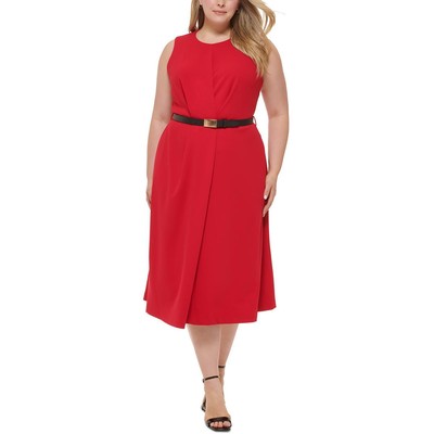 

Женское красное офисное платье миди без рукавов Calvin Klein, 18 Вт, BHFO 4593, Красный