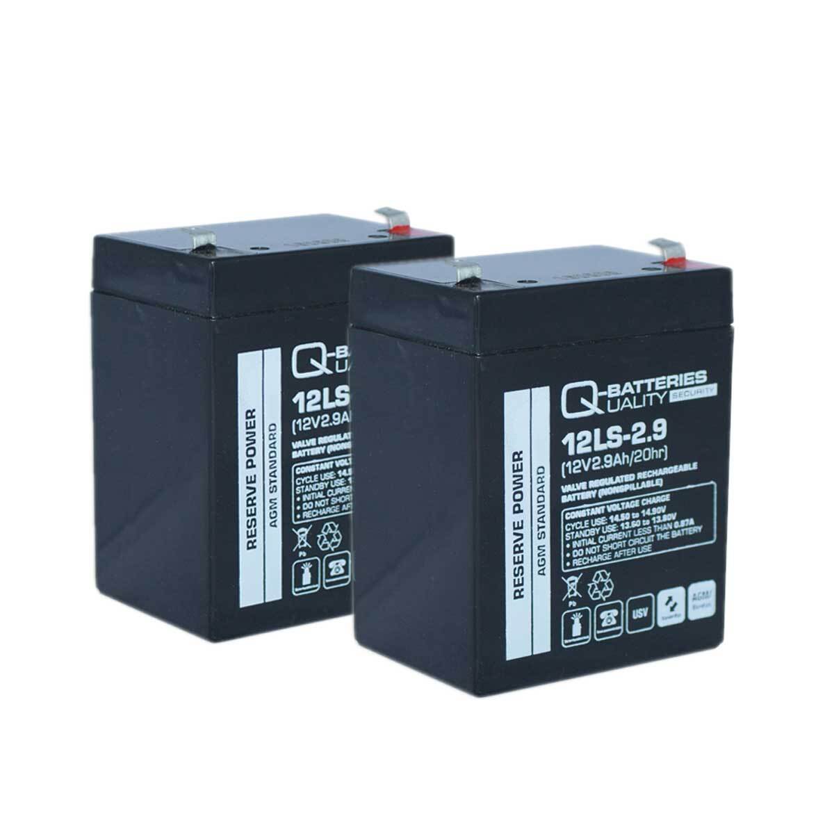 Q-Batteries Ersatzakku für Badewannenlifter und Patientenlifter 24V 2,9Ah (2 x 1